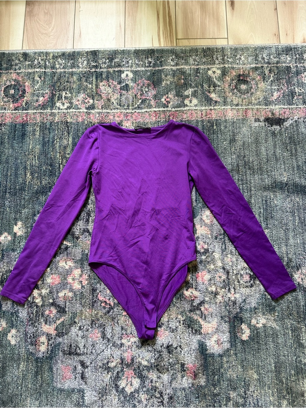 Zara Double Lined Purple Long-Sleeve Bodysuit Like New Women’s Medium Luxury